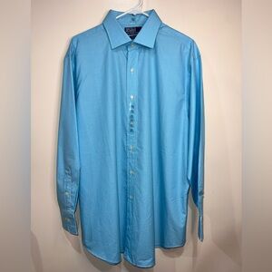 Polo Ralph Lauren Dress Shirt size 17.5 32/33 Blue Check Regent NWT